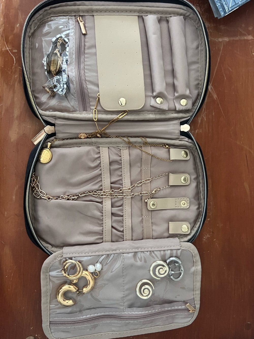 Black travel jewelry case with mystery jewelry bundle!